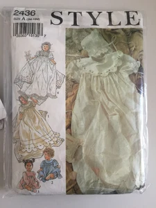#CUT STYLE CHRISTENING GOWN 2436 - SIZE 3-18 MONTHS -CUT TO 6-9 MONTHS - Picture 1 of 4