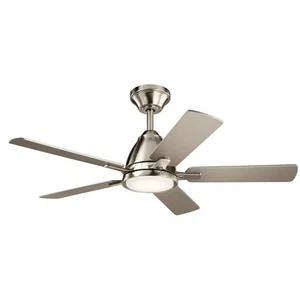 Arvada 44" Indoor Flush Mount Ceiling Fan in Brushed Stainless Steel - Picture 1 of 4
