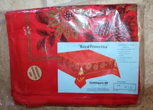 Vintage Tischdecke Pariser Drucke Königlicher Weihnachtsstern mit Originaletikett 60" x 90" - Bild 1 von 2
