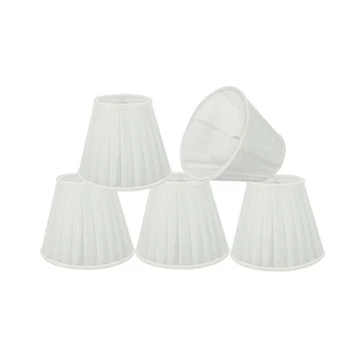33112-2B Small Pleated Empire Shape Chandelier Clip-On Lamp Shade White 3" To... - Image 1 of 4