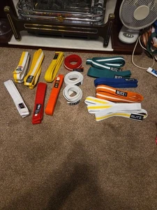 JOB LOT OF 14 MARTIAL ARTS BELTS BLITZ AND OTHERS SEE PICTURES ( 100% cotton) - Picture 1 of 7