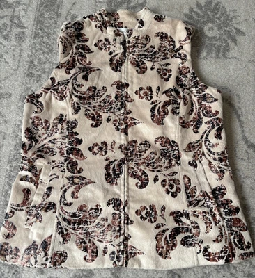 Chaleco Erin by Erin London Cremallera Frontal Sin Mangas Blanco Patrón Floral S Foto 1 de 4