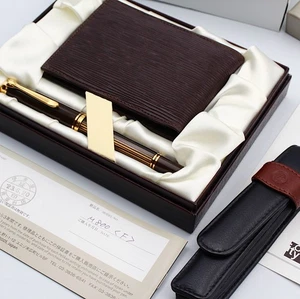 [Mint rare] Pelikan Fountain Pen Souverän M800 Brown Black F nib w/case & note - Picture 1 of 24