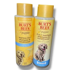 Burts Bees Puppies Natural Tearless 2 in 1 Shampoo Conditioner 16 oz ea Lot of 2 - Picture 1 of 10