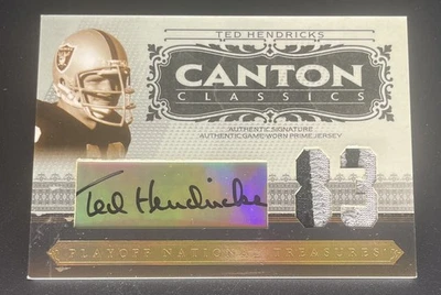2006 TED HENDRICKS Canton Classics Auto+2Color Patch #07/83-RAIDERS - Image 1 of 2