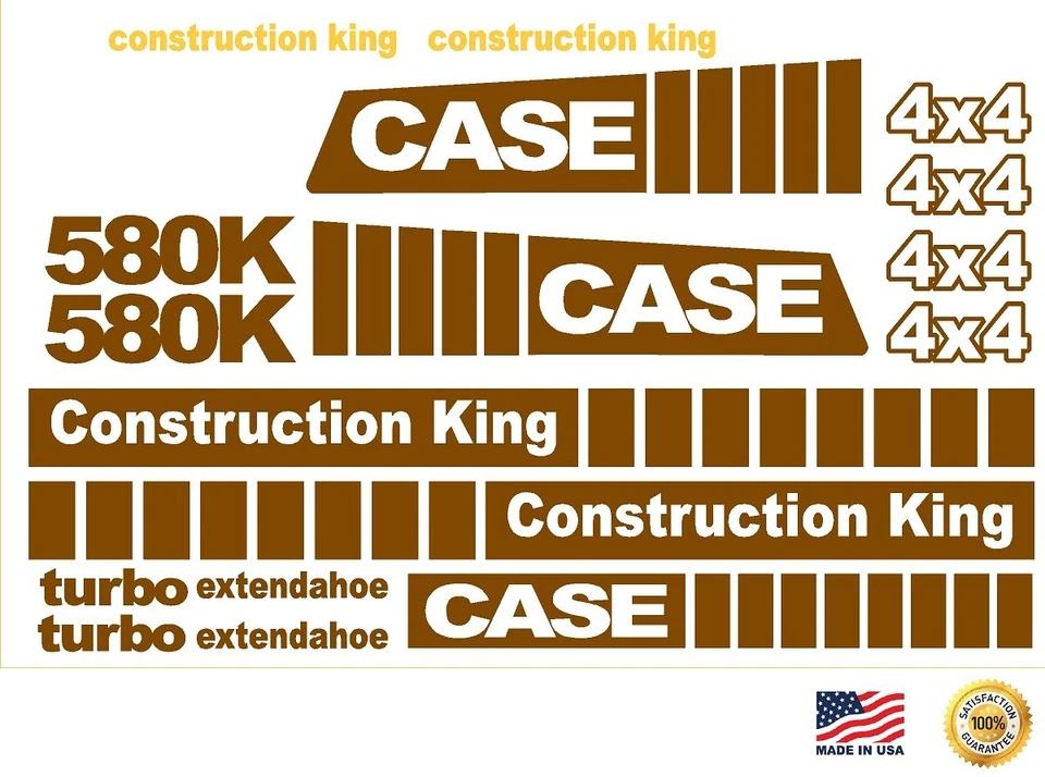 Case 580K EXTENDAHOE 4x4 Cargador Retroexcavadora Construcción King Calcomanías Juego de Pegatinas 580 Foto 1 de 1