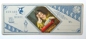 Victorian Reward Of Merit Card School Souvenir Gibson And Company - Picture 1 of 2