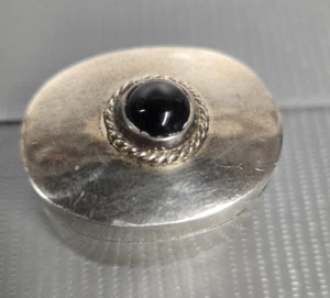 Antik Mexikanisch Vintage Sterlingsilber 1,5" Schmuck Schmuck Ring Schnupftabakdose - Bild 1 von 5
