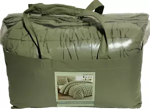 BHF Laurel 3-piece Puff Comforter Set / Green / Queen Size - Picture 1 of 2
