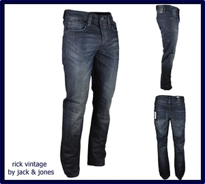 Jeans denim dritto jack&jones uomo rick vintage nero slavato taglia W28 29 nuovo - Picture 1 of 8