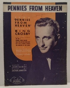 1936 PENNIES FROM HEAVEN Sheet Music Bing Crosby John Burke Arthur Johnston - Picture 1 of 3