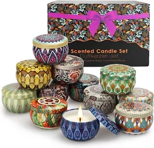 Candle Scented Candles Gifts Set, 12 Pcs Soy Wax Jar Candle Aromatherapy Candles - Picture 1 of 9