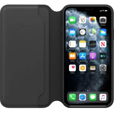 Originale Apple IPHONE 11 Pro Max Pelle Portafoglio Custodia/Cover - Nero - Immagine 1 di 4