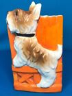 Vintage Ceramic Scotty Dog Terrier Wall Pocket Japan Mid century Pencil Holder