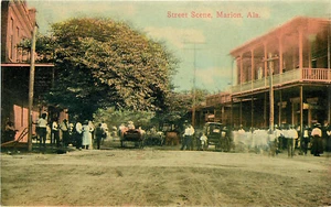 Vintage Postcard Street Scene Marion AL Perry County - Picture 1 of 2