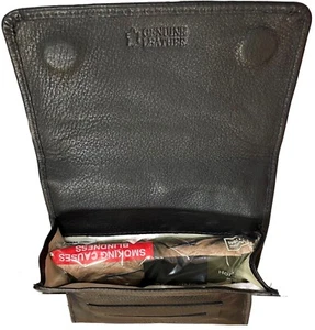 Quality Full Grain Vintage Leather Tobacco Pouch Black Style No: 11032. 50 gram. - Picture 1 of 14