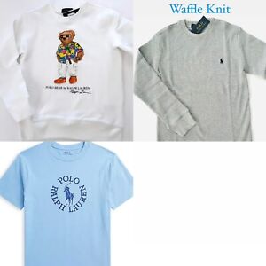 NWT, Boys POLO RALPH LAUREN Set of 3. Sweatshirt+Waffle Knit Shirt+Tee. L14-16)