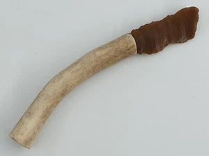 Prehistoric Neolithic Prehistory Tool Dagger Flint Cut Replica Deer - Picture 1 of 13