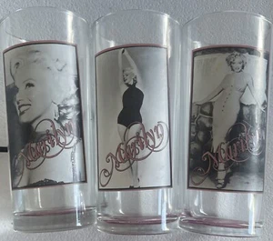 Marilyn Monroe Complete Set of 3 12oz High Ball Glasses FAST SHIPPING - Picture 1 of 4