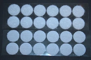 Hook & Loop Self Adhesive Coins Dots Circles 1/2 .5" 12 Sets White and NEW - Picture 1 of 2