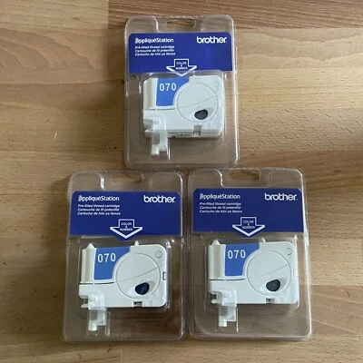 Brother Applique Station Pre-Filled Thread Cartridge Blue 070 TAC070 New x3 - Image 1 of 2