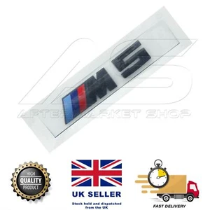 Matte Black M5 Badge Rear Boot Adhesive Emblem 51148060400 93mmx20mm for F10 - Picture 1 of 3