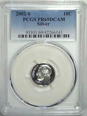 2002-S 10C Roosevelt Dime  PCGS PR69DCAM 90% Silver 22roc0227 Cover