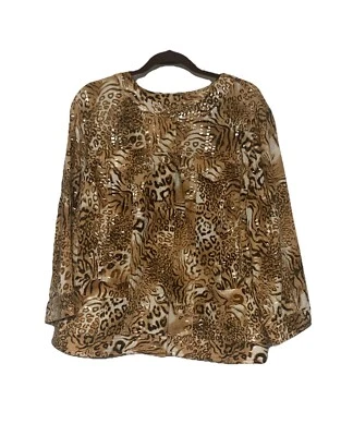 Ruby Rd Woman Shiny Shimmery Animal Print Statement Jacket Size 20W (GG12) - Image 1 of 4