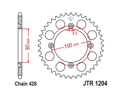 JT Steel Rear Sprocket 50 50T Tooth Honda CRF100F CRF125F XR100R 1985-2022 - Image 1 of 2