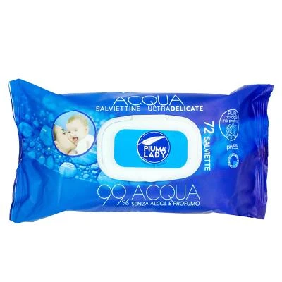 PIUMA LADY SALVIETTINE ACQUA IPOALLERGENICHE SENZA PROFUMO E ALCOL 72PZ