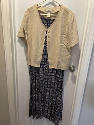 VESTIDO EXCELENTE Boutique Nordstroms Vestido y Chaqueta Azteca 18W ❤️kc15m1 Vintage Foto 1 de 4