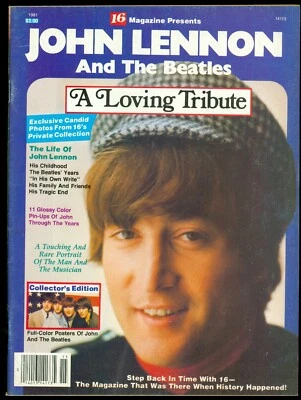 John Lennon and The Beatles 16 magazine A Loving Tribute 1981 - Image 1 of 2