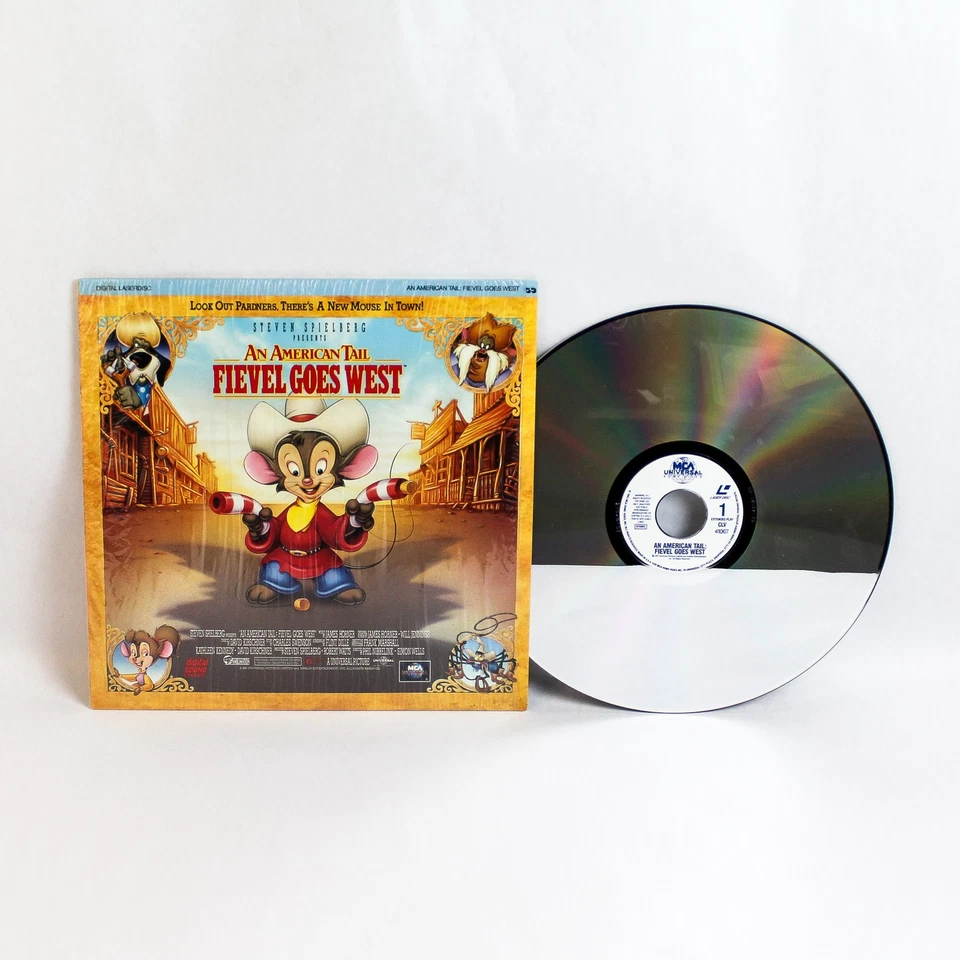 Vintage An American Tail Fievel Goes West Laserdisc 1992 MCA Universal Foto 1 de 4