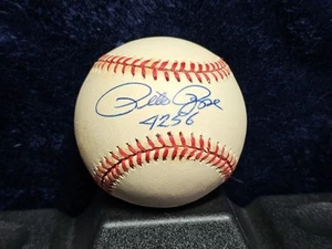 Pete Rose Signed Rawlings Official Baseball 4256 Insc - Picture 1 of 7