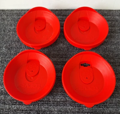 Lot Of 4 Tervis Tumbler 16oz Travel Lid with Slider in Red - Image 1 of 4