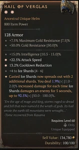 Hail of Verglas 2GA Sorc Season 10 S10 SC D4 PS - Picture 1 of 1
