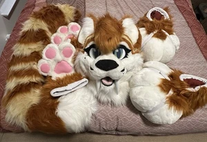 Orange Sabertooth Tabby Fursuit Partial - Picture 1 of 10