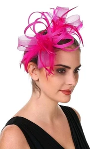 SAFERIN Fascinators Cappello Maglia Nastri Piume Tea Party Copricapo per Ragazze... - Foto 1 di 4