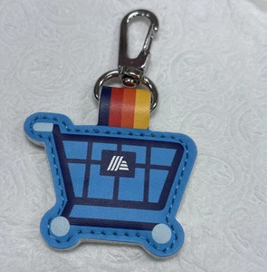 Aldi Quarter Holder Shopping Cart Shape Keychain 3” - Picture 1 of 2