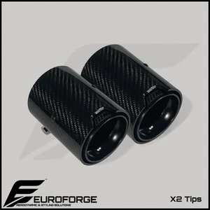 2X BMW M135i/M140i/M235i/M240i MP Black Carbon Fibre Exhaust Tips (F10,F20,F30+) - Picture 1 of 10