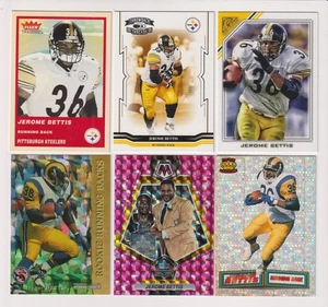 SIX CARD JEROME BETTIS  LOT - PITTSBURGH STEELERS - Picture 1 of 1