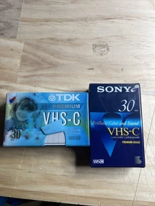 Videocassetta Sony TDK 30 VHS-C 90 minuti qualità premium nuova cassetta sigillata - Foto 1 di 3