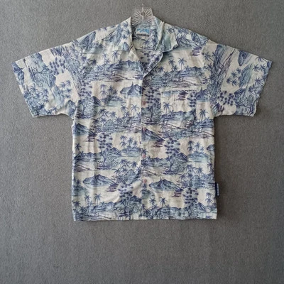Quicksilver Shirt Mens Medium Blue Floral Pattern Button Up Beach Casual Shirt - Image 1 of 4