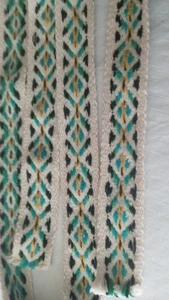 Correa de guitarra tejida a mano vintage años 70 colores vibrantes 1,75" x 72" - Imagen 1 de 3