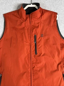 IZOD PerformX Reversible Vest Men's XL Full Zip Burnt Orange/Gray Golf Zip EUC - Picture 1 of 10