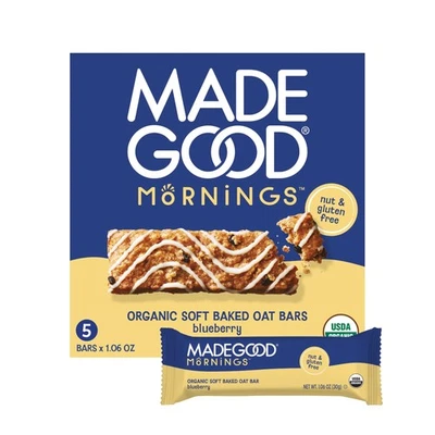 MadeGood Mornings Blueberry Soft Baked Oat Bars - 5.3oz/5ct - Image 1 of 4