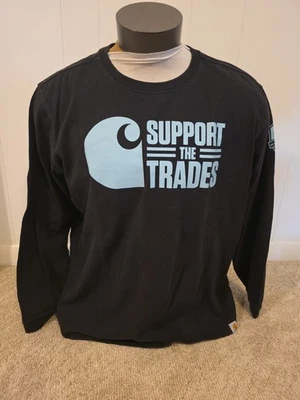 Camisa Pullover Carhartt SUPPORT THE TRADES Gráfica Manga Larga Negra Talla XXL Foto 1 de 4