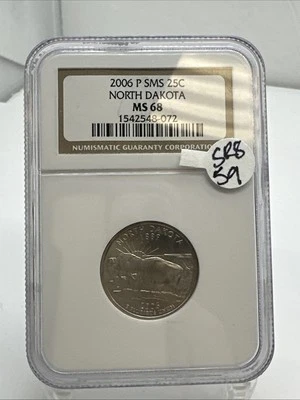 2006 P NORTH DAKOTA QUARTER NGC MS68 SMS  * SR8-59 - Image 1 of 4