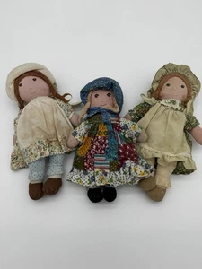 Vintage Konvolut 3 HOLLY HOBBIE PUPPEN, Knickerbocker Stoffkleidung - Bild 1 von 6