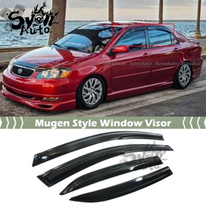 FITS 2003-2008 TOYOTA COROLLA JDM MUGEN STYLE WINDOW VISOR RAIN GUARD DEFLECTOR - Picture 1 of 7